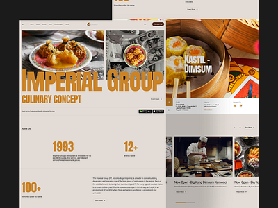 Redesign Restaurant Group Landing Page blog company profile culinary dimsum ecommerce fb food hospitality landing page modern restaurant shop ui design web design