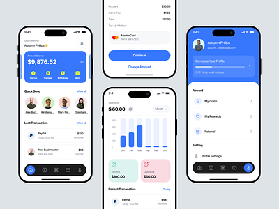 Finance Mobile App animation banking blockchain app cryptocurrency digital payments financial financial app financial services fintech fintech design ios app mobile money transfer app product design send money transaction transfer ui kit ui8 web3