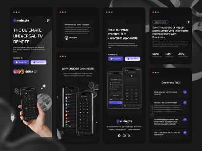 Omnimote | Homepage Mobile app branding clean control dark design interface mobile neumorphism remote service skeumorphism smart suarasa tv ui universal utilities website