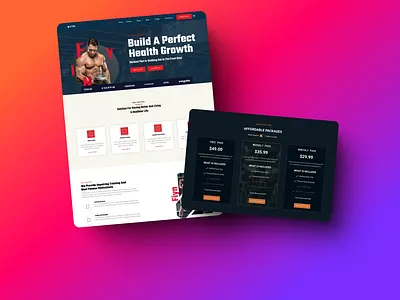 gym fitness web design body bildar branding figma fitness landing page design typography ui uiux ux web