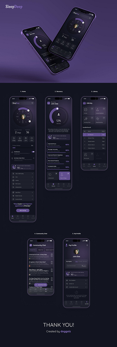 SleepDeep App android app design figma ios mobile mobile app sleep ui ui design uxui uxui design