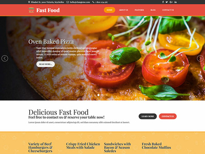 Hot Fast Food burger menu fast food food and beverage food and drink food app joomla joomla template pizza menu responsive responsive design template