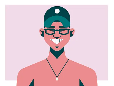 Portrait face flat guy portrait shapes smile vector