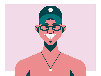 Portrait face flat guy portrait shapes smile vector