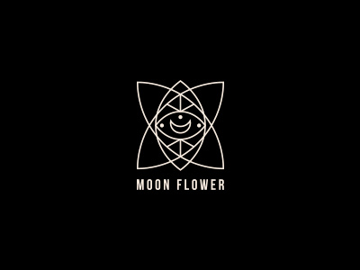 Moon Flower art artwork black design flower flower logo illustration lineart logo moon vector