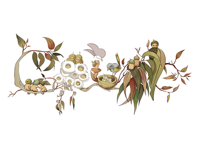 Doodle for Cecilia May Gibbs babies children doodle fruit gibbs google google doodle logo plants