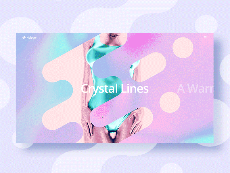 Veil - Halogen Portfolio Theme 3d art animation branding creative design gallery graphic hello dribbble illustration minimal modern pastel pastel color portfolio slider transition typography ui ux website