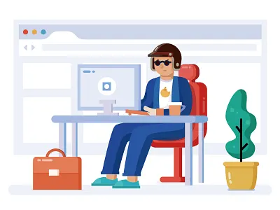 Designer - protection illustration ui 插图