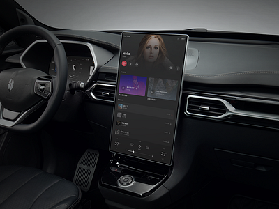 Singulato Music app car dashboard hmi music player singulato ui