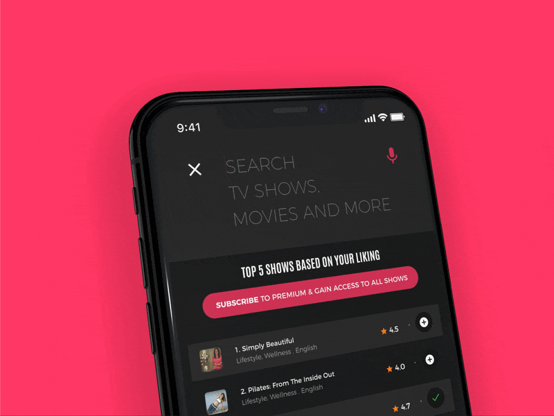 Search Interaction for Entertainment App entertainment search search interaction ui pack uidesign