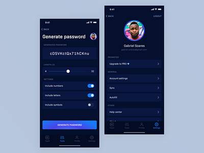 Password Manager App - Generate Password & Settings app application design app dribbble generator password settings sketch ui ui ux design