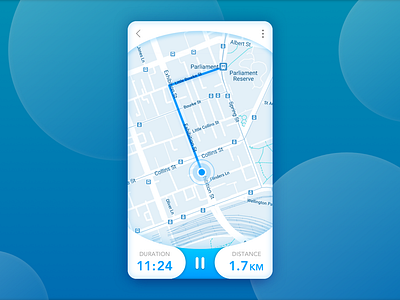 Daily UI - 020 Location Tracker app blue dailyui dailyui 020 design graphic run running running app track tracker ui