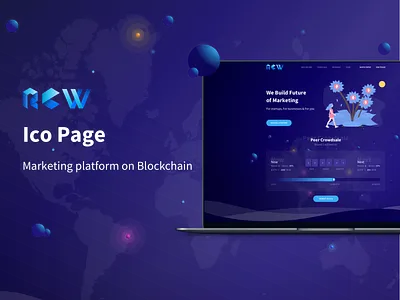 RC World — ICO Landing Page behance crypto currency ico landing page marketing campaign promo page