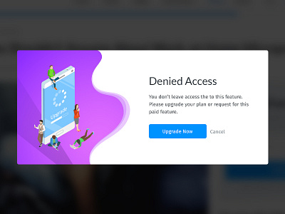 Paid Feature Popup denied access denied access popup designs popups