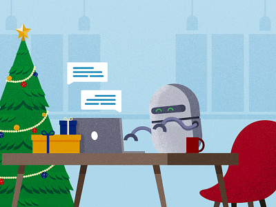 Handling support during holidays blog cover blog design bots chat freshchat holiday holiday season illustration illustrator cc support