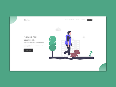 Dog Walker Landing Page design typography ui uidesign ux web website