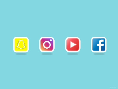 Daily UI: 010 Social buttons daily ui daily ui 001 facebook icons instagram mobile snapchat social media social media app vector web youtube