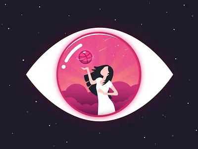 Hello Dribbble eye first design hello dribbble illustration