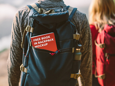 Free Book In Backpack Mockup backpack book book cover branding design free free mockup freebie mockup psd travel