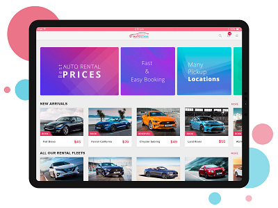 Car Rental App car rental ipad application ui ux design ui concept