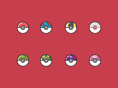 Daily UI | 055 daily ui challenge dailyui dailyui 055 design icon icon set poke ball pokeball pokemon ui