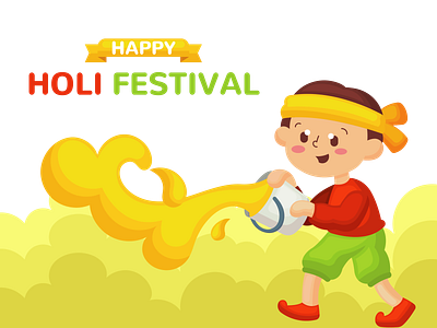 Happy Children Celebrating Holi art character children book children book illustration colorful cute festival holi illustration vector