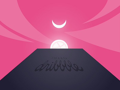 Hello Dribbble! debut hello dribbble illustration monolith space odyssey