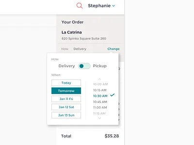 Schedule Order delivery service design food app ui food delivery app food delivery application modal popup uiux web app web ui