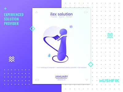 i Logo Mark For illex Solution app icon branding design gradient i mark icon logo mark poster vector