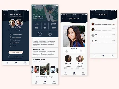 Dating App UI Design app dating elegant ui