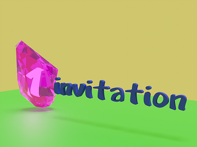 Invitation 3d 3d art blender blender3d branding clean design flat illustration invitaion invite typography ui ux vector