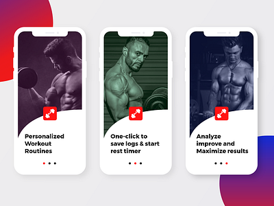 Fitness Studio APP Intro Screen adobexd app app landing page creative design fitbit fitness fitness app fitness club gym gymnasium intro screen introduction iphone x app landing page mobile app ravidelixan xd