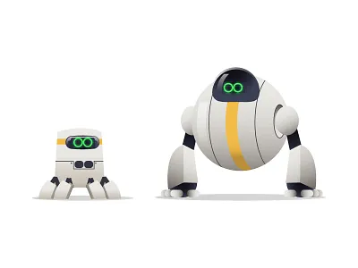 Robots V0.4 character design cute cute robot design flat graphic illustration ilustracion mascot modern robot robot movie robotic robotics robots space spider vector