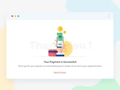 Payment Success page branding chennai design illustration interface online payment page payment success thankyou transactions typography ui ux vector website