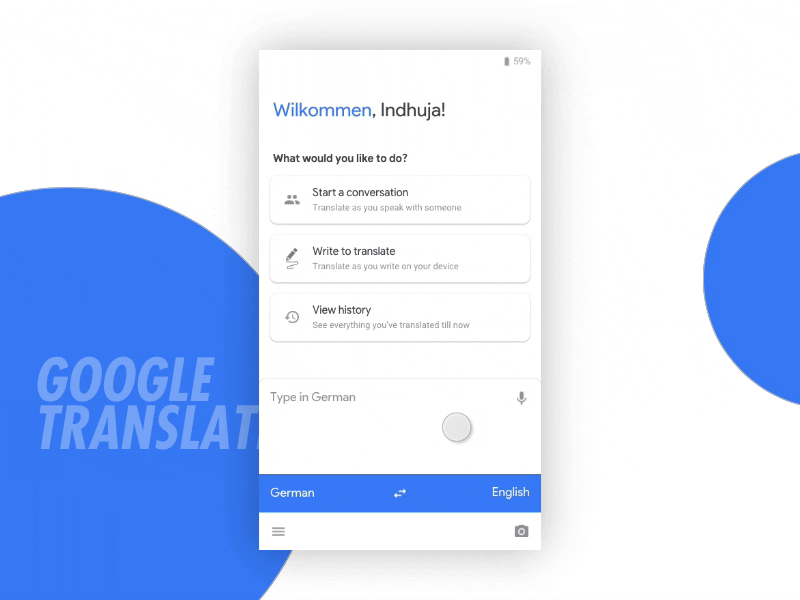 Rethinking Google Translate animation concept flinto google redesign translate ui ux design