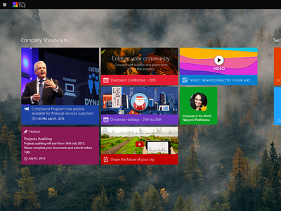 Ocutile App concept home internal portals metro ui minimal organization sharepoint tiles windows 8