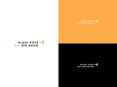 Miami Pops band brand brand identity branding brass clean design graphic design illustration logo miami minimal music orchestra symbol trumpet typography visual identity wordmark