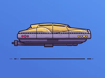 Fifth Element Taxi cab car fifth elemnet floating car illustration line illustration sci fi sci fi taxi taxi cab vehicle