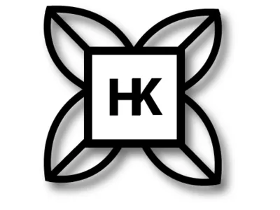 Simple H&K Logo black and white branding design flower leaves logo simple