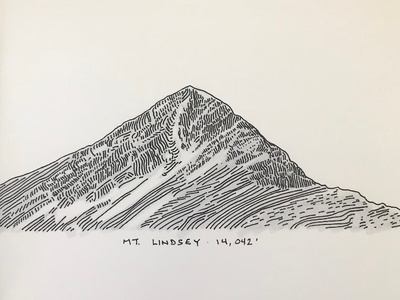 Mt. Lindsey, Colorado colorado ink drawing line art mountain peak