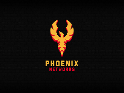 Phoenix Networks brand identity branding concept design flat icon illustration logo mark networks phoenix phoenix logo phoenix networks typography vector