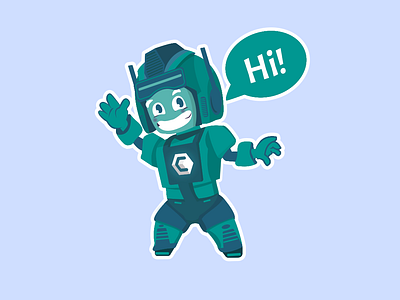 Hi there adobe ilustrator artwork bot character characterdesign cute design designer flat graphic design green hello hi illustration illustrator robot stickers transformer vector welcome