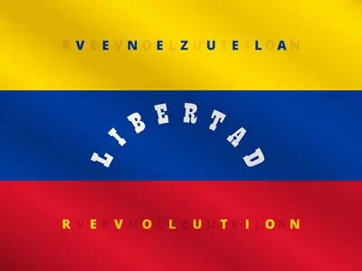Venezuela now banner breaking concept flag freedom hispanic icon idea image latin america libertad news political rebellion revolt revolution riot tricolor vector venezuela