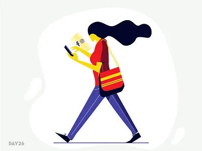 Notification Girl adobe adobe illustrator behance charachter design character character art clean color colors desiginspiration design dribbble flat illustration ui 100 ui artist ui illustration uidesign vector vector art