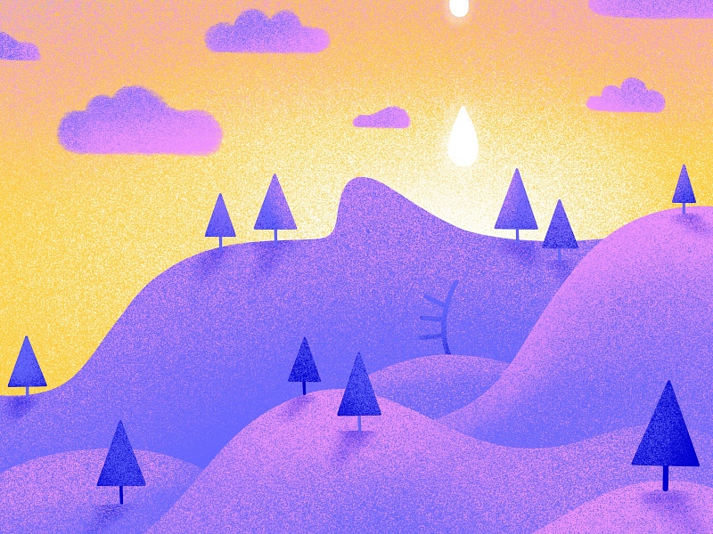 Lemonade Eyedrops (v. 2019) conceptual hills illustration landscape portrait procreate procreate app redraw sunset surreal surreal landscape surrealism valley