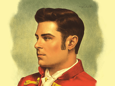 Zac Efron illustration retro vintage