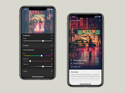 Settings app blog bright color dailyui description design edit hue interface location mobile photoshop saturation slide slider ui uidesign ux uxdesign