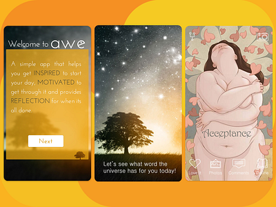 Awe screens app design ios mobile ui ux