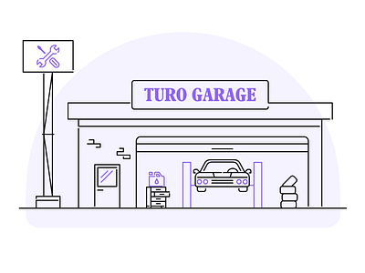 Turo Garage Illustration car garage illustration