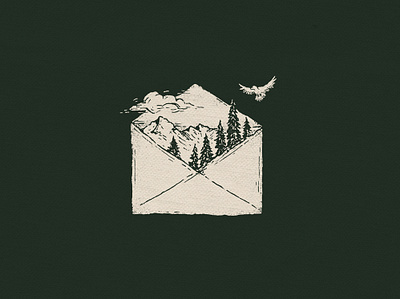 Mountain Mail branding design drawing email explore forest hand drawn illustration joe horacek little mountain print shoppe mountains sketch